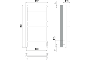 Электрический полотенцесушитель Terminus Евромикс П8 400x850 Хром - 3