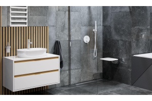 Тумба под накладную раковину Excellent Tuto 80 белый - светлое дерево  - 2