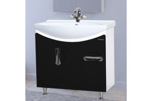 Тумба с раковиной Bellezza Лагуна 75 черная