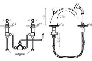Смеситель для ванны Rav Slezak  бронза (MK169.5SSM) - 2
