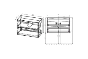 Тумба с раковиной Vincea Mia 90 темное дерево - 3