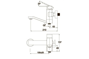 Смеситель для ванны с душем KAISER Sonat (34522) - 2