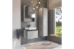 Зеркало-шкаф Comforty Эдинбург 60, бетон светлый - 2