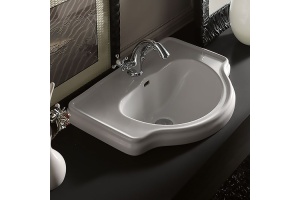 KERASAN Retro Раковина встраиваемая 620х455мм , 3 отв. под смеситель, цвет белый - 3