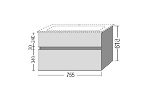 Тумба под раковину Villeroy&Boch Verity Line 75.5 черная матовая - 2
