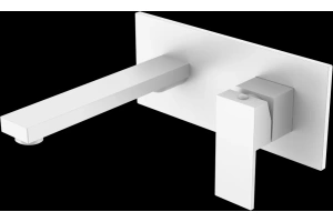Смеситель для раковины Boheme Qubic белый матовый