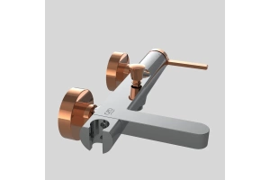 Смеситель для ванны с душем GPD Gildo хром - розовое золото - 3