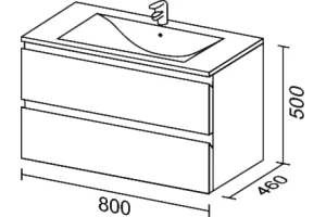 Тумба под раковину Sanvit Авеню-2 80 белый глянец - 3