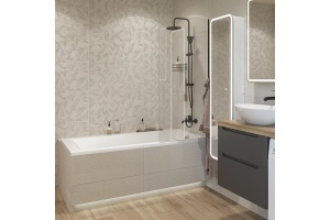 Акриловая ванна STWORKI Карлстад 170x75, с каркасом и сливом-переливом - 2