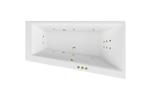 Акриловая ванна Excellent Sfera 170х100 правая белая бронза с гидромассажем