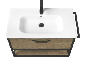 Тумба под раковину Aquaton Лофт Фабрик 80 темное дерево - 3