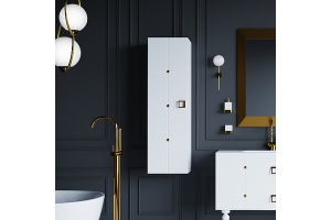 Шкаф пенал Armadi Art Vallessi Avantgarde Piazza 35 подвесной белый - золото - 2