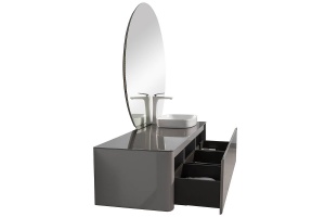 Тумба с раковиной Black&White Universell 160 серая правая - 3