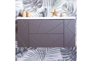 Тумба с раковиной Бриклаер Кристалл 100 софт графит