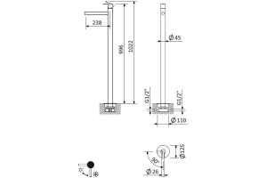 Смеситель для ванны напольный Cezares Leaf хром (LEAF-TVP-L-01-W0) - 2