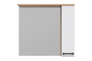 Зеркало-шкаф Misty Крафт 80 правое белое - светлое дерево