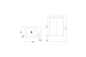 Душевая кабина Royal Bath BP 120х80 R профиль хром стекло матовое - 3