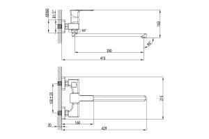 Смеситель для ванны Lemark Basis хром (LM3617C) - 2
