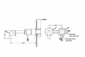 Смеситель для раковины Boheme Uno черный, золото (465-BG) - 2