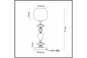 Настольная лампа Odeon Light Classic Bizet 4855/1T - 3