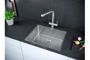 Мойка кухонная Paulmark Next 54 брашированная сталь - 3