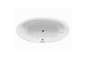 Ванна акриловая Excellent Lumina Line 190х95 с гидромассажем белый - золото