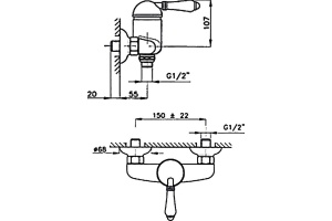 Смеситель для душа Nicolazzi El Capitan золото (3405GB75) - 3