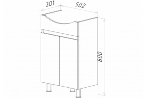 Тумба с раковиной Misty Элегия 55 белая - 3
