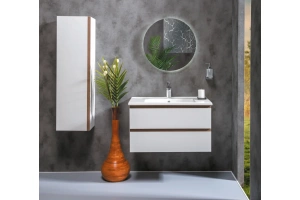 Тумба под раковину Armadi Art Capolda 85 белый ручка дерево - 3