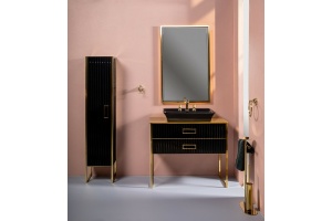 Тумба под раковину чашу Boheme Armadi Art Monaco 100 черный глянец - золото - 2