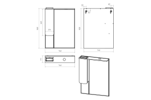 Зеркало-шкаф Misty Чегет 75 левое белое глянцевое - 3
