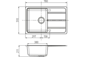 Мойка кухонная AQUATON Аманда песочная - 3