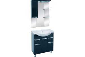 Зеркало Misty Жасмин 85 с подсветкой, черная эмаль L - 2