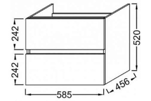 EB2381-E75 Tolbiac Тумба под раковину 60см, 2 ящика, цвет Дуб Давос натуральный - 2