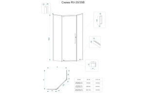 Душевой уголок Veconi Rovigo 80х80, черный (RV35B-80-01-C7) - 2