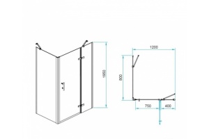 Душевой уголок RGW Passage PA-77B R 120x80 профиль черный стекло прозрачное - 3