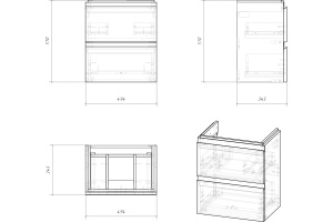 Тумба для комплекта Cersanit Moduo slim 50 - 2