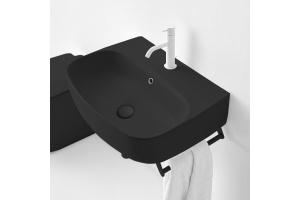 Kerasan Nolita Раковина подвесная/накладная 60х45 см, с 1 отв под смеситель, цвет Чёрный матовый