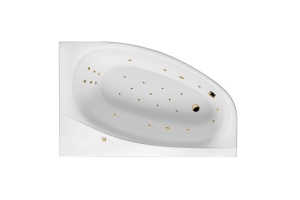 Акриловая ванна Excellent Kameleon 170x110 белая золото правая с гидромассажем