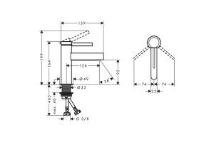 Смеситель для раковины Hansgrohe Finoris 110 с донным клапаном белый матовый - 3