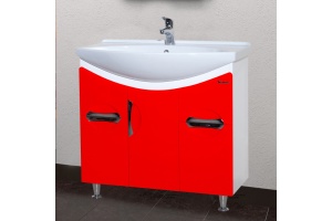 Тумба с раковиной Bellezza Лагуна 85 красная