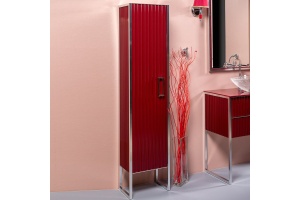 Шкаф-пенал Armadi Art Monaco L бордо глянец - хром - 2