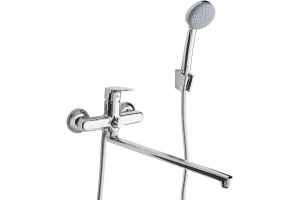 Смеситель для ванны IDDIS Zodiac с длинным изливом с керамическим дивертором (ZODSBL2i10)