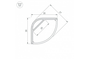Профиль с рассеивателем Arlight ARH-Kant-H30-2000 Anod+Opal 036771 - 3