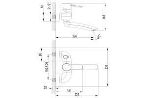 Смеситель для ванны Lemark Atlantiss хром (LM3214C) - 2