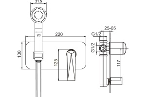 Гигиенический душ Boheme Venturo 377-SGM со смесителем shine gun metall - 2