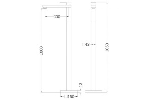 Смеситель для ванны напольный Abber Daheim черный, матовый (AF8241B) - 2