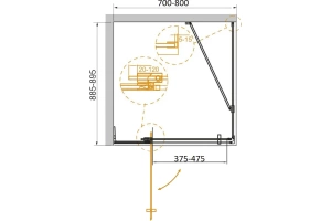 Душевой уголок Cezares Slider 80х90 черный (SLIDER-AH-1-90-70/80-C-NERO) - 2