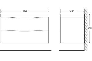 Тумба с раковиной BelBagno Marino 90 nero lucido - 3