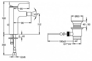 Смеситель Jacob Delafon Singulier E10865-CP для биде - 2